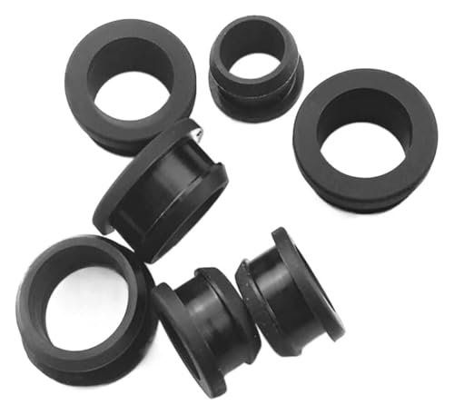 RSRSR Gummitüllen, 10 Stück, schwarzer Silikonkautschuk, aufsteckbare Tülle, Stopfen, Kabel, Wiprotect-Buchse, 2–30 mm/a 9,5 mm (Loch 6,5 mm)(A 10.5Mm(Hole 7.5Mm)) von RSRSR