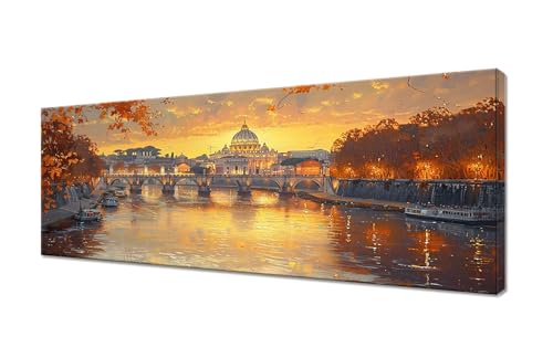 Diamond Painting Erwachsene Groß XXL 100x40cm, 5D Diamond Painting Landschaft Diamant Painting Bilder Stadt Diamond Painting Kinder, DIY Full Drill Diamant Malerei Stickerei Set, Deko Wohnzimmer R1-8 von RSZYUUNG