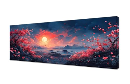 Diamond Painting Erwachsene Groß XXL 100x40cm, 5D Diamond Painting Sonnenaufgang Diamant Painting Bilder Wunderland Diamond Painting Kinder, DIY Full Drill Diamant Malerei Set, Deko Wohnzimmer R1-26 von RSZYUUNG