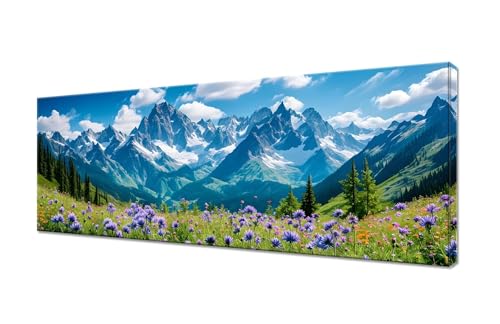 Diamond Painting Erwachsene Groß XXL 100x40cm,5D Diamond Painting Berg Diamant Painting Bilder Chrysantheme Diamond Painting Kinder,DIY Full Drill Diamant Malerei Stickerei Set,Deko Wohnzimmer R1-66 von RSZYUUNG