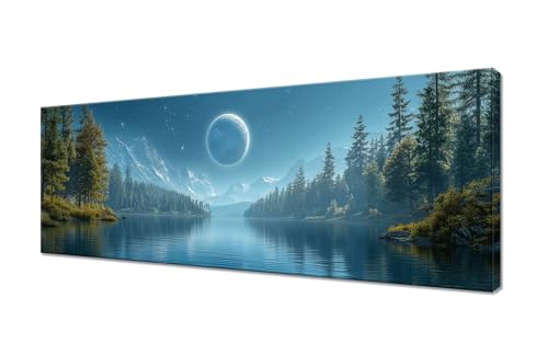 Diamond Painting Erwachsene Groß XXL 100x40cm,5D Diamond Painting Mond Diamant Painting Bilder See Diamond Painting Kinder,DIY Full Drill Diamant Malerei Stickerei Set,Deko Wohnzimmer Geschenk R1-36 von RSZYUUNG