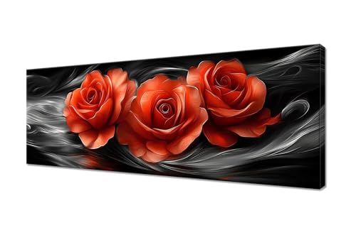 Diamond Painting Erwachsene Groß XXL 100x40cm,5D Diamond Painting Rose Diamant Painting Bilder Blume Diamond Painting Kinder,DIY Full Drill Diamant Malerei Stickerei Set,Deko Wohnzimmer Geschenk R1-18 von RSZYUUNG