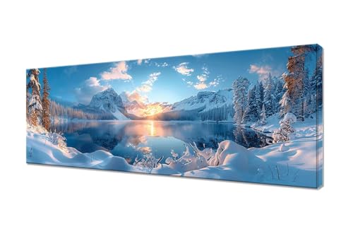 Diamond Painting Erwachsene Groß XXL 125x50cm,5D Diamond Painting Sonnenaufgang Diamant Painting Bilder Schnee Diamond Painting Kinder,DIY Full Drill Diamant Malerei Set,Deko Wohnzimmer Geschenk R1-12 von RSZYUUNG