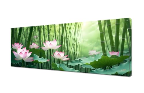 Diamond Painting Erwachsene Groß XXL 200x80cm, 5D Diamond Painting Lotus Diamant Painting Bilder Anlage Diamond Painting Kinder, DIY Full Drill Diamant Malerei Stickerei Set, Deko Wohnzimmer R1-306 von RSZYUUNG