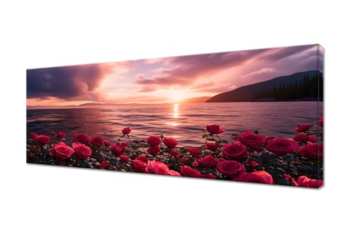 Diamond Painting Erwachsene Groß XXL 200x80cm, 5D Diamond Painting Rose Diamant Painting Bilder Sonnenuntergang Diamond Painting Kinder, DIY Full Drill Diamant Malerei Set, Deko Wohnzimmer R1-606 von RSZYUUNG