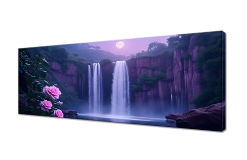 Diamond Painting Erwachsene Groß XXL 200x80cm, 5D Diamond Painting Rose Diamant Painting Bilder Wasserfall Diamond Painting Kinder, DIY Full Drill Diamant Malerei Stickerei Set, Deko Wohnzimmer R1-586 von RSZYUUNG