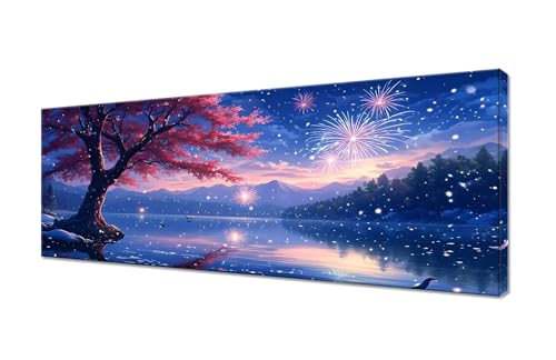 Diamond Painting Erwachsene Groß XXL 200x80cm,5D Diamond Painting Baum Diamant Painting Bilder Landschaft (1) Diamond Painting Kinder,DIY Full Drill Diamant Malerei Set,Deko Wohnzimmer Geschenk R1-280 von RSZYUUNG