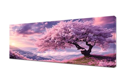 Diamond Painting Erwachsene Groß XXL 200x80cm,5D Diamond Painting Baum Diamant Painting Bilder Rosa Diamond Painting Kinder,DIY Full Drill Diamant Malerei Stickerei Set,Deko Wohnzimmer Geschenk R1-276 von RSZYUUNG