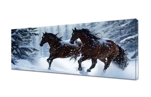 Diamond Painting Erwachsene Groß XXL 225x90cm, 5D Diamond Painting Schnee Diamant Painting Bilder Pferd Diamond Painting Kinder, DIY Full Drill Diamant Malerei Stickerei Set, Deko Wohnzimmer R1-290 von RSZYUUNG