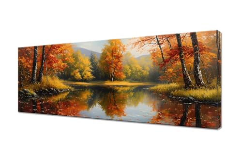 Diamond Painting Herbst Diamant Painting Bilder Landschaft Diamond Painting Erwachsene Kinder, Malen nach Zahlen Diamant Anfänger, DIY Mosaikherstellung Bastelset für Zimmer Deko, 150x60cm R1-101 von RSZYUUNG