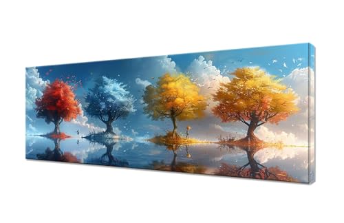 Diamond Painting Herbst Diamant Painting Bilder Winter Diamond Painting Erwachsene Kinder, Malen nach Zahlen Diamant Anfänger, DIY Mosaikherstellung Bastelset für Zimmer Deko Geschenke, 100x40cm R1-25 von RSZYUUNG