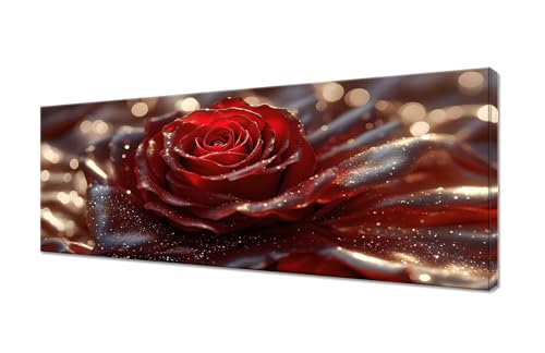 Diamond Painting Rose Diamant Painting Bilder Blumen (2) Diamond Painting Erwachsene Kinder,Malen nach Zahlen Diamant Anfänger,DIY Mosaikherstellung Bastelset für Zimmer Deko Geschenke,50x20cm R1-605 von RSZYUUNG