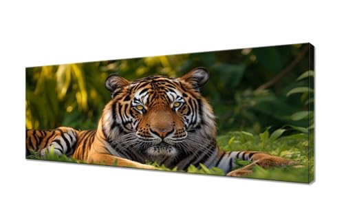 Diamond Painting Tiger Diamant Painting Bilder Tier Diamond Painting Erwachsene Kinder, Malen nach Zahlen Diamant Anfänger, DIY Mosaikherstellung Bastelset für Zimmer Deko Geschenke, 150x60cm R1-287 von RSZYUUNG