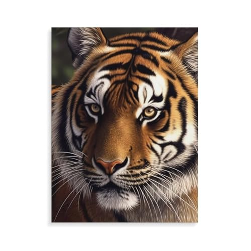 RTFGHJS Digitales Ölgemälde-Set, Bengalischer Tiger, Malset für Erwachsene, Anfänger, 24 Farben, digitales Ölgemälde, DIY-Kunst-Set, moderne Galerie-Drucke für Heimdekoration, 30 x 40 cm von RTFGHJS