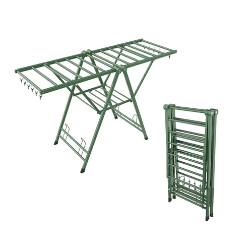 Wäscheständer mit Sockenklammern, platzsparender Wäscheständer aus Aluminiumlegierung im Flügeltür-Design, zusammenklappbar zur einfachen Aufbewahrung, zusammenklappbarer Wäscheständer für den Innen- von RTHFGHASV