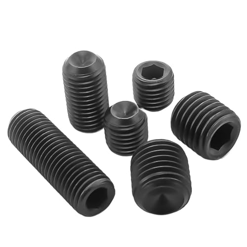 10PCS Grade 12,9 Legierung Stahl Hex Cup Point Maden Schrauben Schwarz Innensechskant Schraube Allen Maschine Headless Schrauben M3 m4 M5 M6 M8 M10(M10x8mm 50pcs) von RTKYYZ