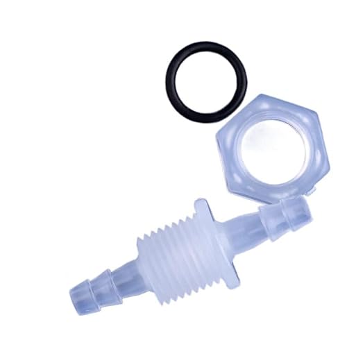 5 Stück G1/4 Zoll Gewinde PP Pagoden Sechskantmutter O-Ring Direktanschlüsse Aquarium Tank Luftpumpe Adapter Durchgangsplatte Schlauchverbindungen(2.4-G1I4-2.4 O-ring,200 Pieces) von RTKYYZ