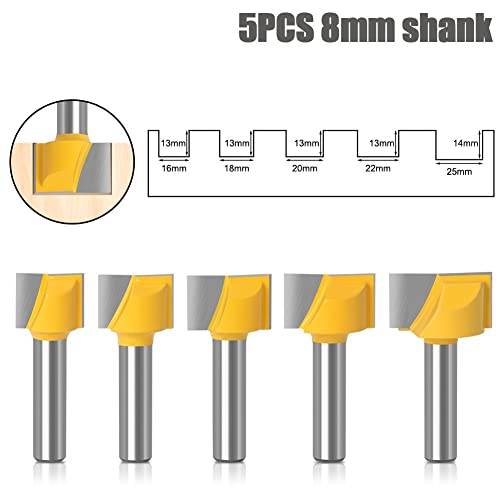 5 stücke 8mm Reinigung Boden Gravur Bit VHM Fräser Holzbearbeitungswerkzeuge CNC Fräser Schaftfräser for Holz von RTKYYZ