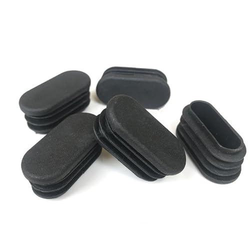 Schwarze, ovale, längliche, rechteckige Kunststoff-Blindstopfenkappen for Rohrrohreinsätze, Stopfen for Stuhlbeinrohre(10pcs,16 x 34 mm) von RTKYYZ