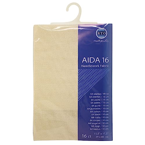 RTO Aida Zuschnitt, 16ct, Ecru dunkel, 39x45cm von RTO