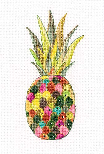 RTO C319 Schmuck Ananas Kreuzstichset, Baumwolle, Mehrfarbig, 6x13.5 cm von RTO