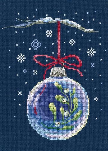 RTO Counted Cross Stitch Kit 5.9"X7.3"-Ball With A Sprig Of Mistletoe (14 Ct) von RTO