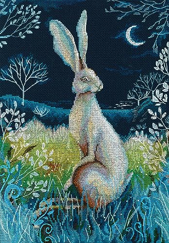 RTO M611 Hase bei Nacht Kreuzstichset, Baumwolle, Mehrfarbig, 25,5x36 cm von RTO