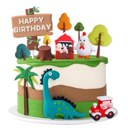 RTUHCSP Farm Birthday Cake Topper,Bauernhof Geburtstag Deko, für Bauernhof Tier Baby Dusche Geburtstagsparty Dekorationen von RTUHCSP