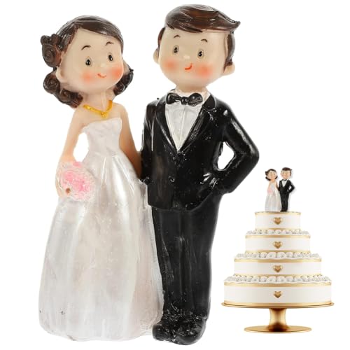 RTUHCSP Hochzeitspaar, Wedding Cake Topper, Kuchen Figur Hochzeitstorte Dekoration, Wedding Torte Topper, Kuchendekorationen für Vorschlag, Hochzeitsgeschenke für Brautpaar von RTUHCSP