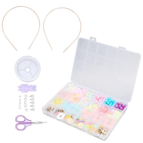 240-teiliges Kunststoffperlen-Set, Buntes Bulk-Perlen-Set, DIY Handgefertigte Armbandmaterialien für Teenager-Mädchen-Bastelarbeiten von RTYUSWL