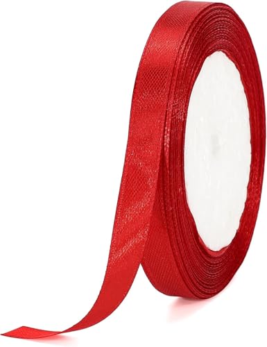 4 Stk Satinband Rot, 22m Geschenkband Rot Breit, 20mm Schleifenband Rot, Geschenkband Hochzeit Stoff, Rotenes Geschenk Band Geschenkbänder für Taufe Geburtstag Deko Geschenkverpackung von RUACDIQ