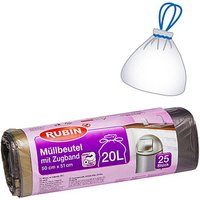 RUBIN Müllbeutel 20,0 l schwarz, 25 St. von RUBIN