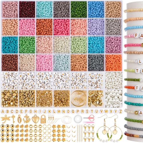 RUBY 3mm Perlen für Armbänder, 28 Bunte Morandi Glasperlen zum Auffädeln,Perlen zum Auffädeln für Weihnachten DIY Bracelet Making Kit, Partys, Feiertage von RUBY