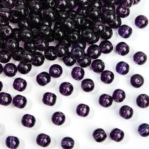 RUBY 60 Stück Perlen zum Auffädeln Amethyst Edelstein Perlen 6mm Runde Lila Lose Perlen mit Loch Edelsteine zum Auffädeln für DIY Armband Halskette Schmuckherstellung von RUBY