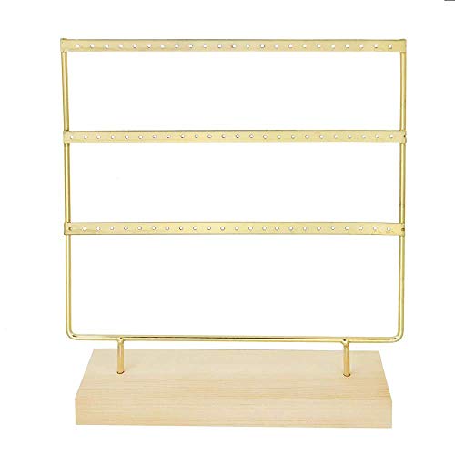 RUBY - Schmuck-Organizer, 60 Löcher Holz- und Metallohrring-Display, Vintage-Schmuckschatulle, Schmuck-Organizer, Juwelier-Ohrringe 25.5x22.5cm von RUBY