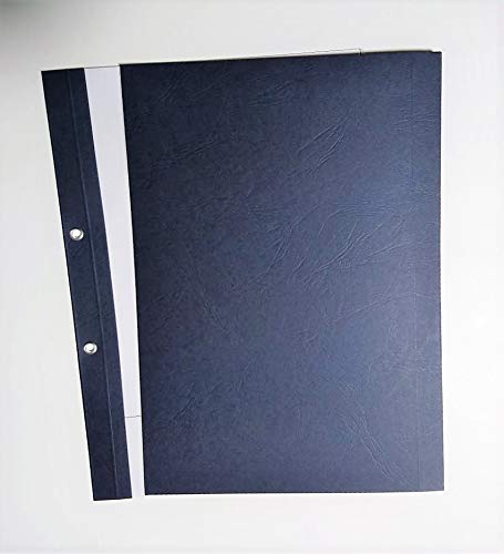 Mappe zum Ösen, DIN A4 mit transparent satinierter Vorderseite, Rückseite Lederoptik nachtblau, VPE = 50 Stück (Nr. 1 : 1-15 Blatt) von RUC