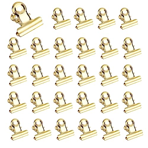 Kleine Bulldogge Büroklammern 60 Pcs Klammern Gold 22mm Kleine Klammern, Binder Clips Goldene Klammern Multi-function Clip für Fotos Office Kitchen Büro Zubehör von RUCUDIM