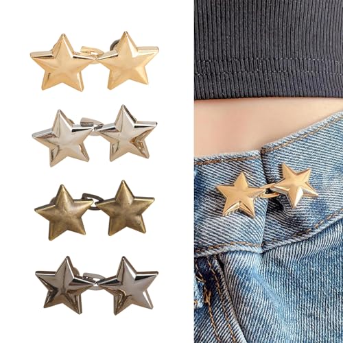 8 Stück Jeansknöpfe, Taillenspanner-Clips, Jeansknopfspanner, Nähclips, Jeansknöpfe für Jeans, Hemden, Kleidung, wiederverwendbar und verstellbar von RUGBOL