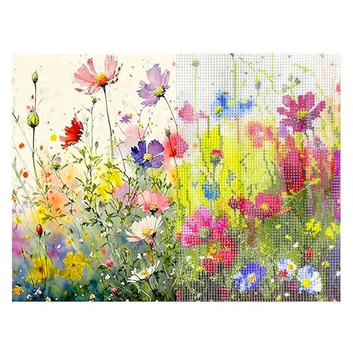 RUGBOL 5D Diamond Painting Kinder Set, Diamant Painting Bilder, DIY Mosaikherstellung Kinder Erwachsene,Geblümt Diamant Bilder Arts Craft für Home Wand Décor（30x40CM） von RUGBOL