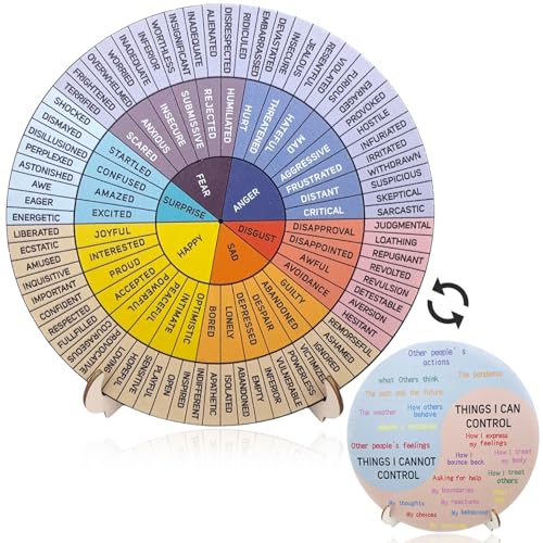 RUGBOL Gefühlsrad, Emotionsrad-Emotionskarten für Kinder und Erwachsene, Geschenke für Psychotherapeuten, Heimdekorationsbedarf von RUGBOL