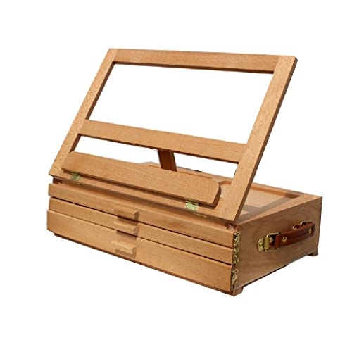 Staffelei Künstler Holz Staffelei Malerei mit Schublade Tisch Box Tragbare Desktop Malerei Kunst Liefert von RUHEN