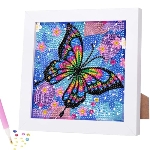 RUHMEX Diamond Painting Schmetterling mit Holzrahmen, 5D DIY Set, Malen Nach Zahlen Diamant Malerei Set für Mädchen Erwachsene, Diamant Bilder Arts Craft für Home Wand Decor von RUHMEX