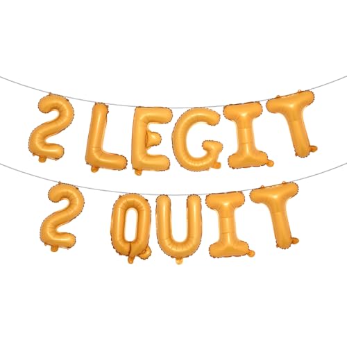 2 Legit 2 Quit Party Dekorationen Two Legit to Quit Geburtstag Party Dekorationen für Jungen Mädchen 2nd Birthday 80er 90er Jahre Hip Hop Thema Geburtstag Party Supplies Folienballons (2 LEGIT 2 QUIT von RUIANSI