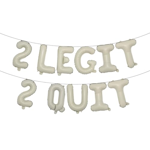 2 Legit 2 Quit Party Dekorationen Two Legit to Quit Geburtstag Party Dekorationen für Jungen Mädchen 2nd Birthday 80er 90er Jahre Hip Hop Thema Geburtstag Party Supplies Folienballons (2 LEGIT 2 QUIT von RUIANSI