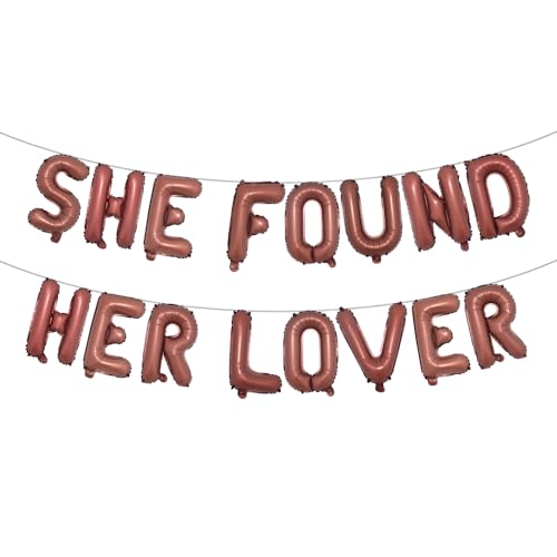 Banner mit Aufschrift "She Found Her Lover", Ballon, Junggesellinnenabschied, Regenbogen-Liebhaber, Junggesellinnenabschied, Dekorationen, Brautparty-Dekorationen (She Found Her Lover, Schokolade) von RUIANSI