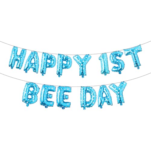 Happy 1st Bee Day Ballon So Sweet to Bee One Hintergrund Erster Geburtstag Dekoration Fun to Bee One Dekoration Happy 1st Bee Day Dekoration (Happy 1st Bee Day Blue Star) von RUIANSI