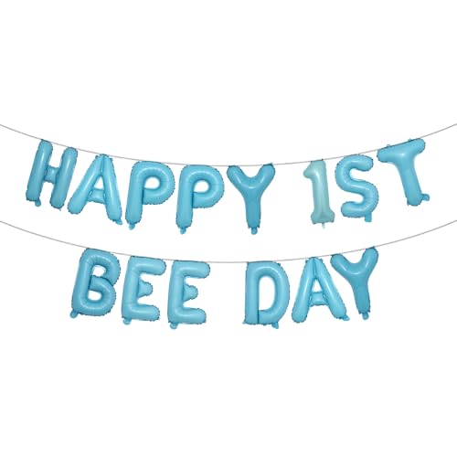 Happy 1st Bee Day Ballon So Sweet to Bee One Hintergrund Erster Geburtstag Dekoration Fun to Bee One Dekoration Happy 1st Bee Day Dekoration (Happy 1st Bee Day Hellblau) von RUIANSI