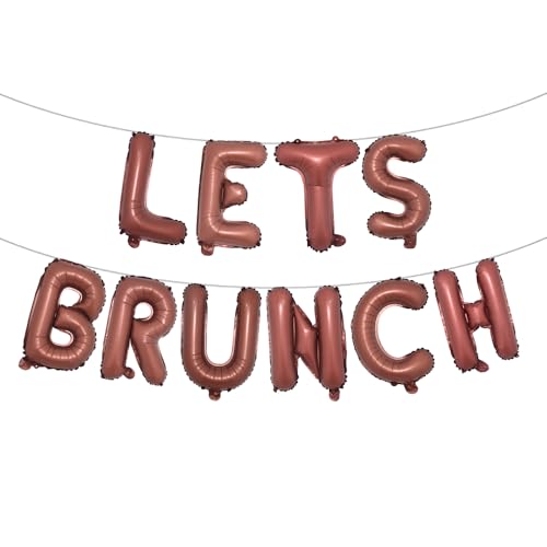 Lets Brunch Dekoration Brunch und sprudelnde Brautdusche Dekoration Lets Brunch Schild Banner Floral Bridal Shower Deko (LETS BRUNCH Chocolate) von RUIANSI