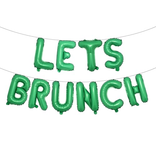 Lets Brunch Dekoration Brunch und sprudelnde Brautdusche Dekoration Lets Brunch Schild Banner Floral Bridal Shower Deko (Lets Brunch Green) von RUIANSI