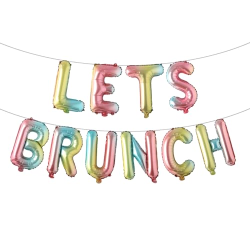 Lets Brunch Dekoration Brunch und sprudelnde Brautdusche Dekoration Lets Brunch Schild Banner Floral Bridal Shower Deko (Lets Brunch Rainbow) von RUIANSI